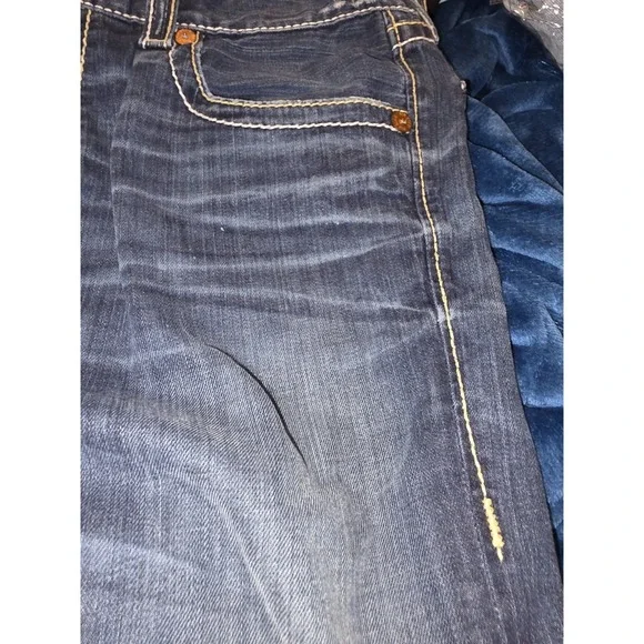 Big Star Selvaged Jeans 36 R. Dark Blue Destreed.